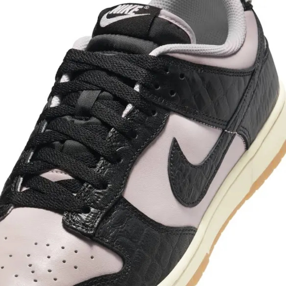 Nike Dunk Low LTD Pink Foam Black Croc Embossed Men's Sneakers - Picture 6 of 7